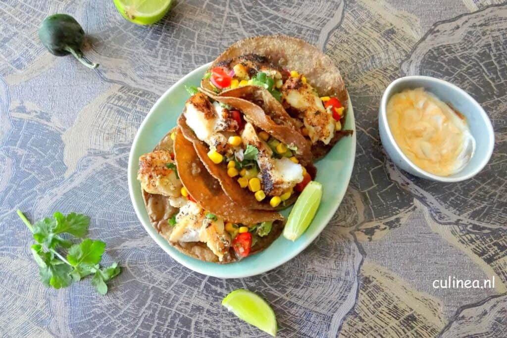 Taco’s met vis en guacamole