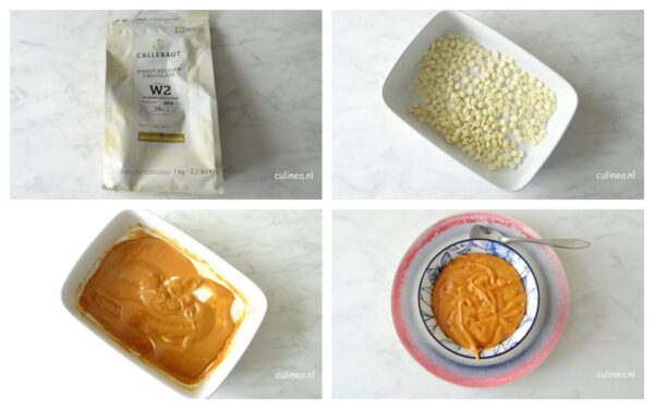 Witte chocolade karameliseren