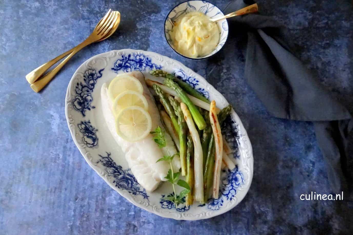 kabeljauwhaas met gegrilde asperges