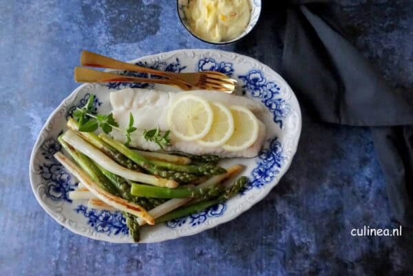 kabeljauwhaas met gegrilde asperges