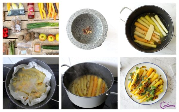 Geglaceerde wortelen met passiefruit