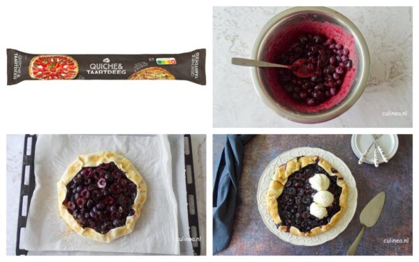 Galette met kersen en blauwe bessen