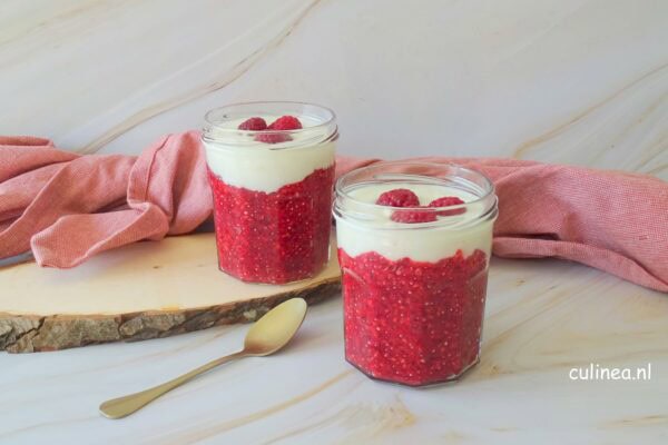 Tapiocapudding met aardbeien
