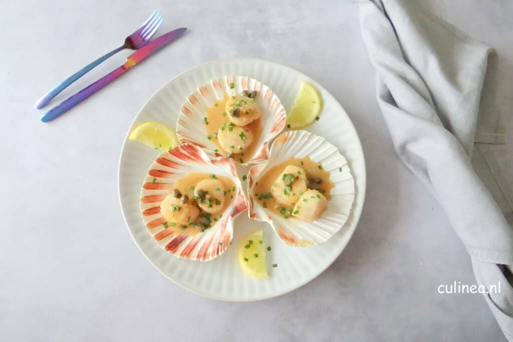 Coquilles met kappertjes en citroen