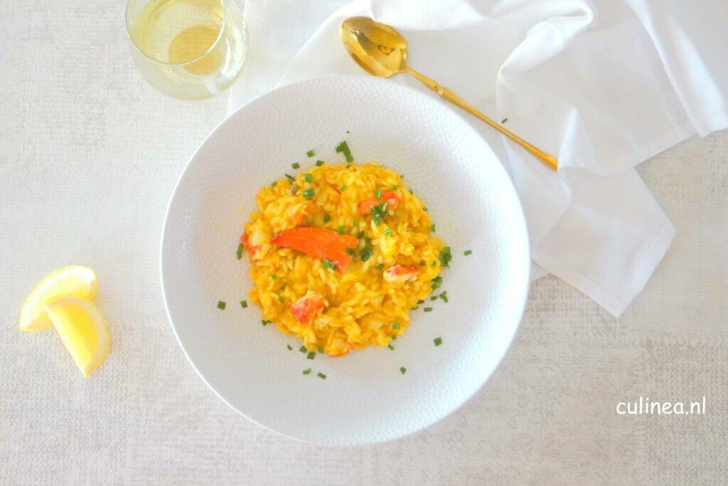 Saffraanrisotto met kreeft