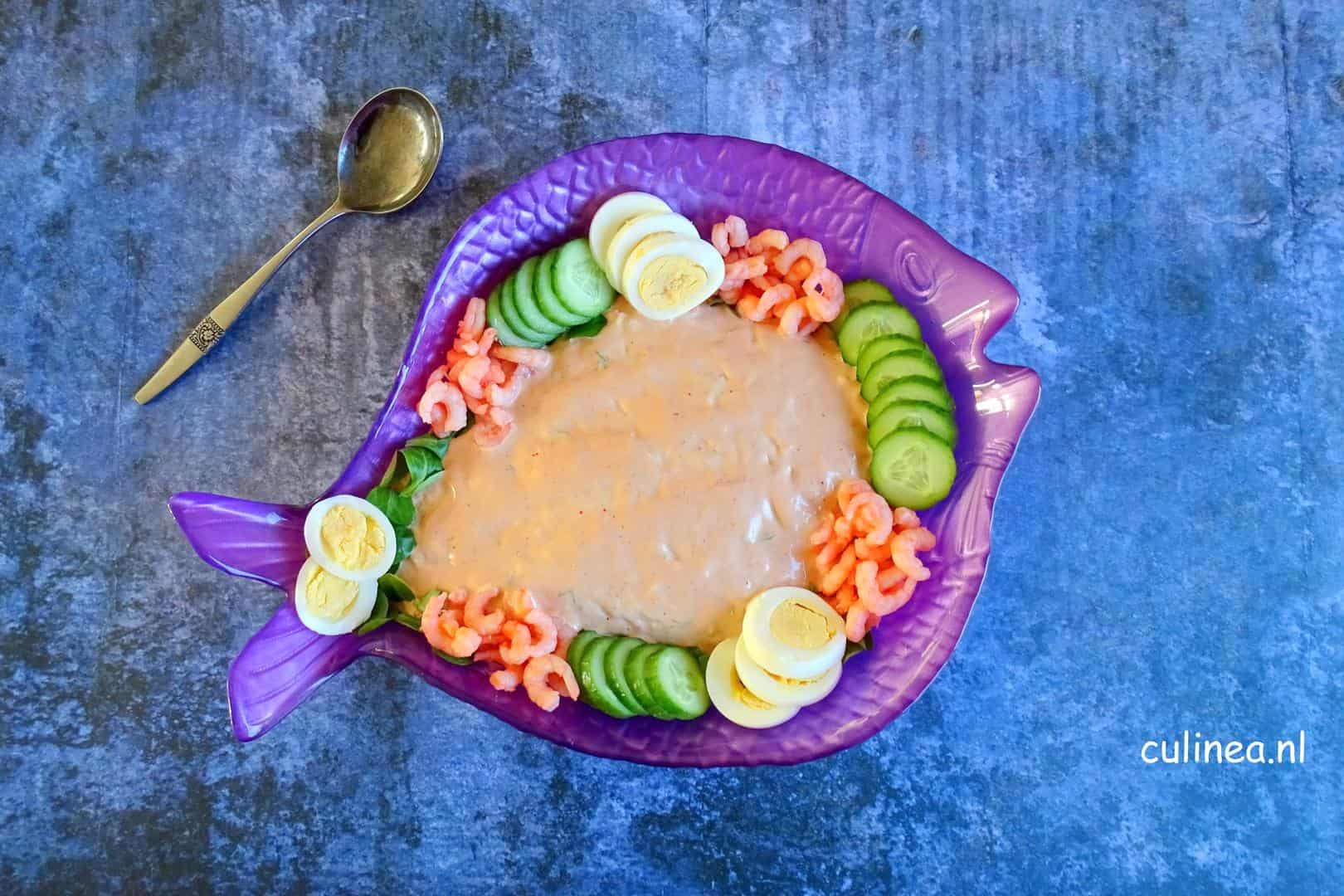 Luxe zalmsalade schotel