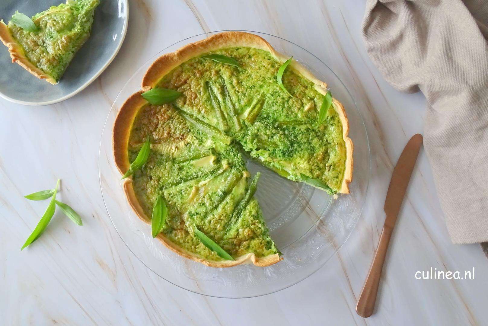 Quiche met groene asperges en brie