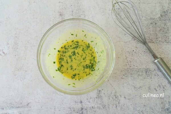 Preisalade met macadamianoten en dragon