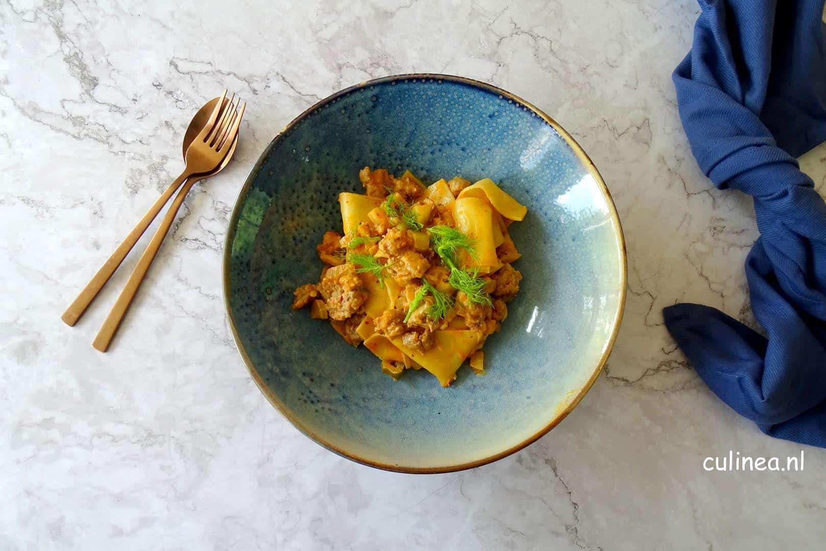 Pasta met worst, venkel en nduja