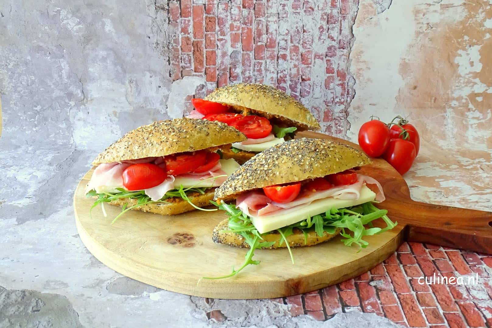 Sandwich Italiaanse kaas en ham
