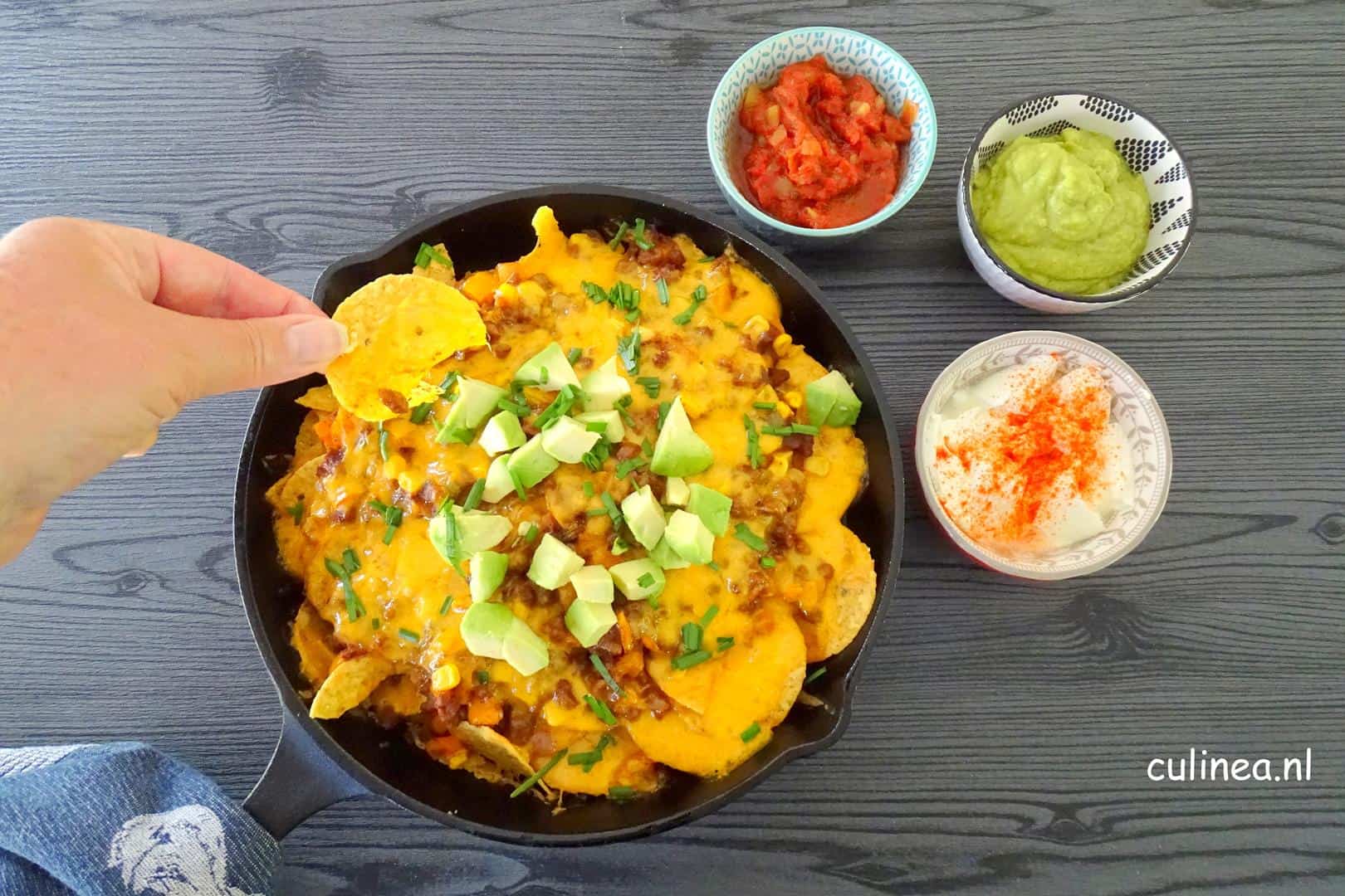Nachos met vegetarisch gehakt