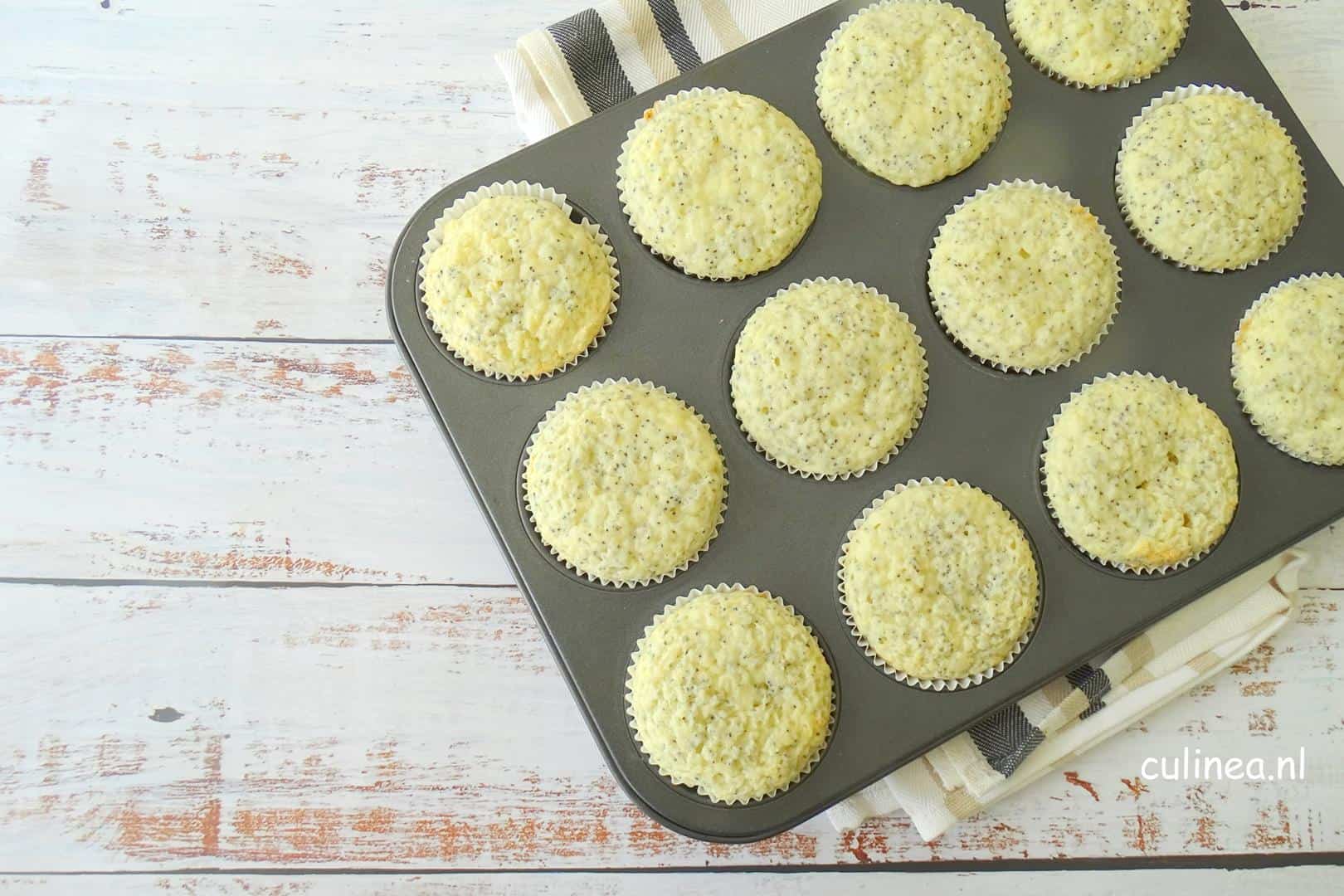 Ricotta, citroen en maanzaad muffins