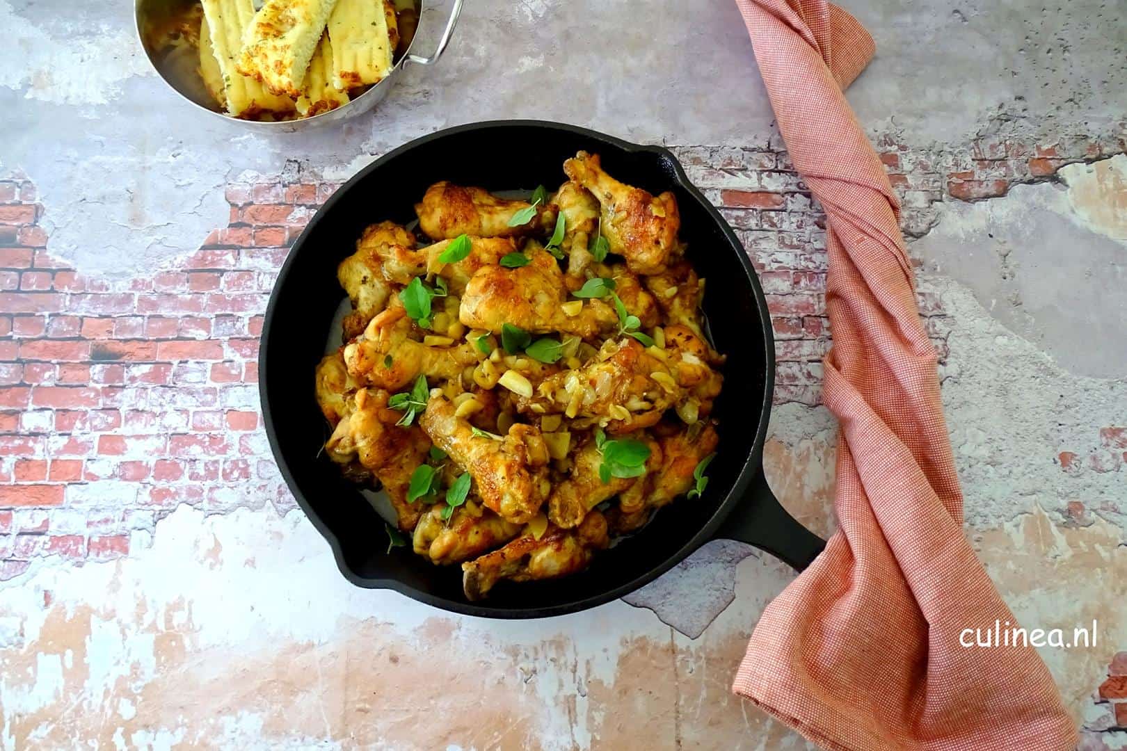 Spaanse knoflook kip