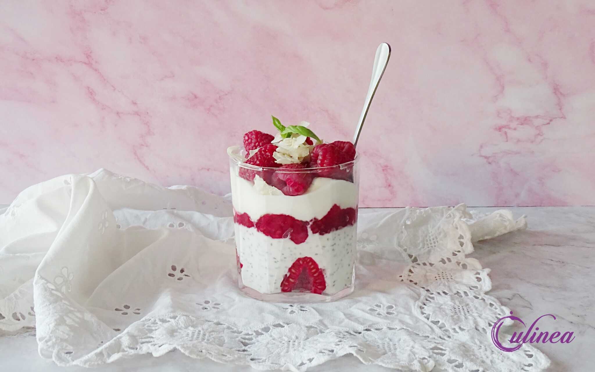 Chiapudding met frambozen