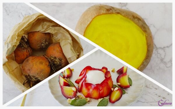 Gele Bietjes met Burrata en Hazelnootdressing