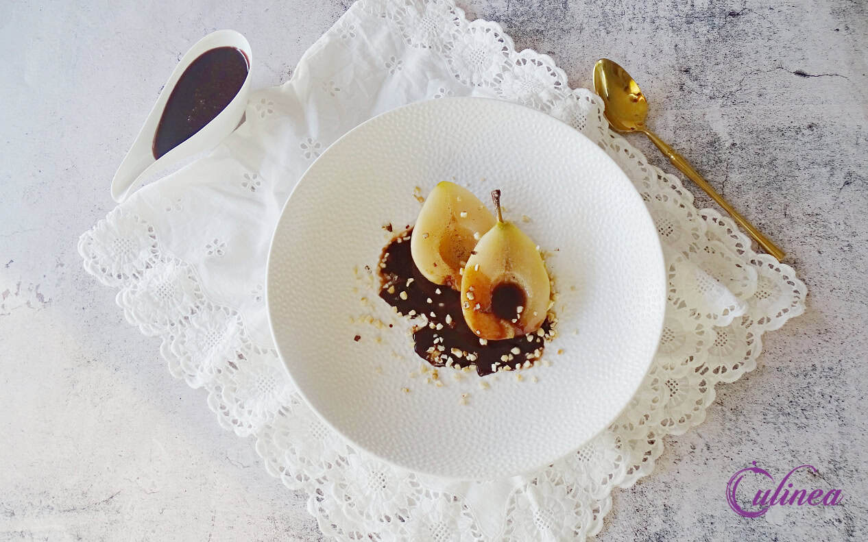 In cider gestoofde peren