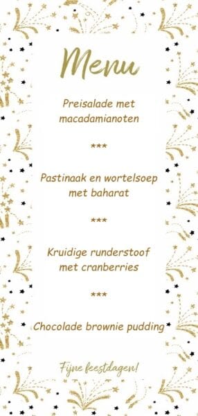 Vier verschillende Kerstmenu’s