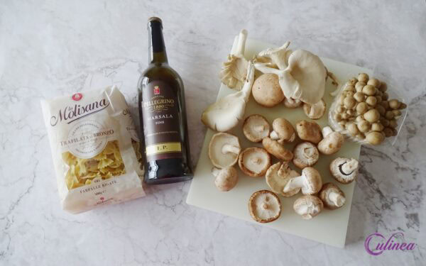 Pasta met paddenstoelen en Marsala