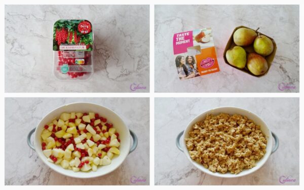 Peer en Rode Bessen Crumble