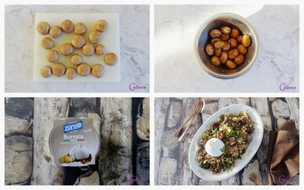 Lauwwarme Bulgur Salade met Paddenstoelen