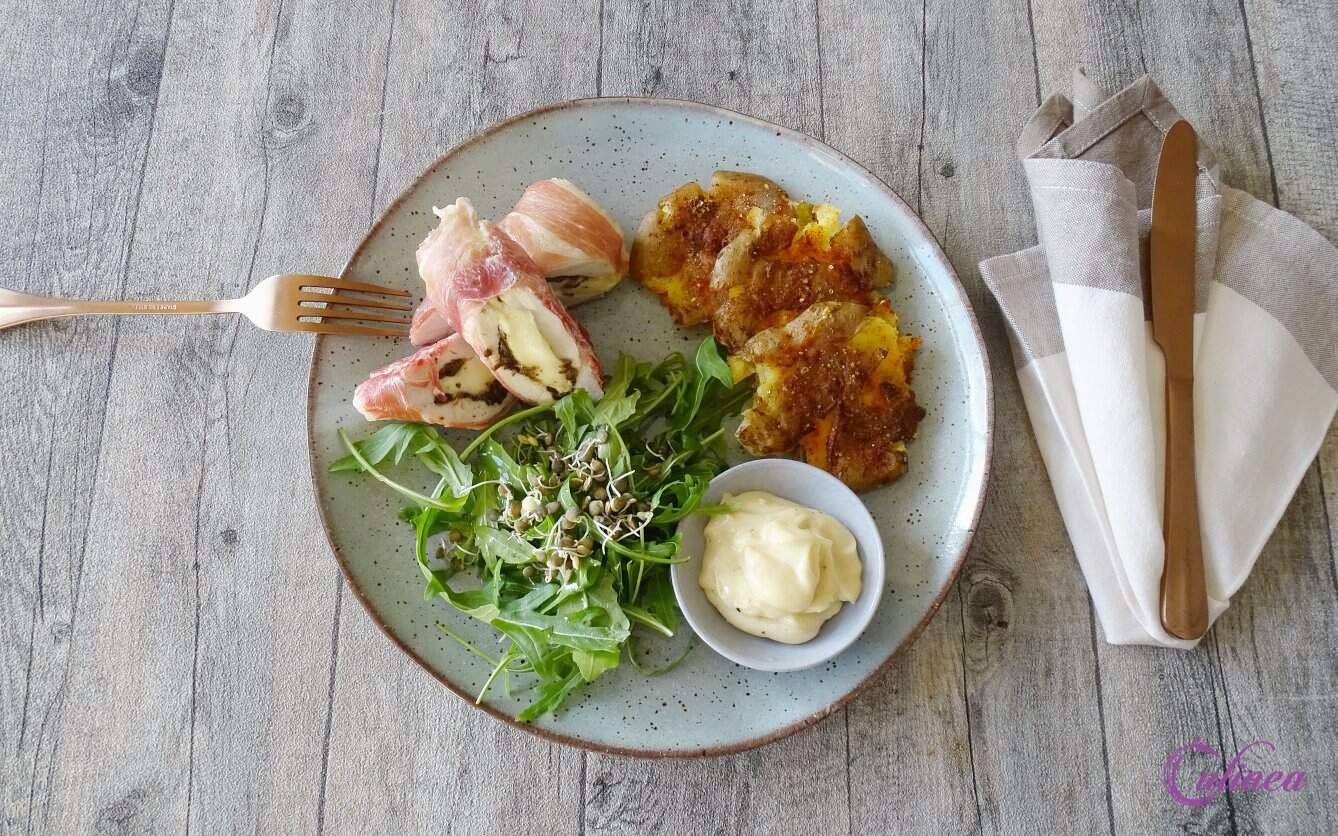 Kipfilet gevuld met brie en truffeltapenade