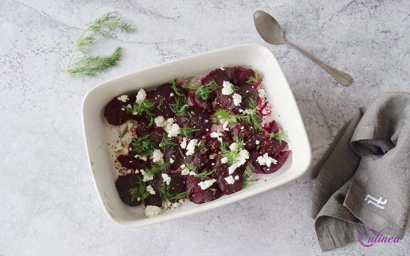 Smashed rode bieten met geitenkaas