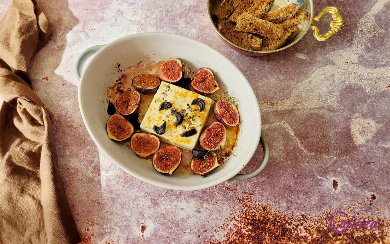 Gebakken feta met verse vijgen