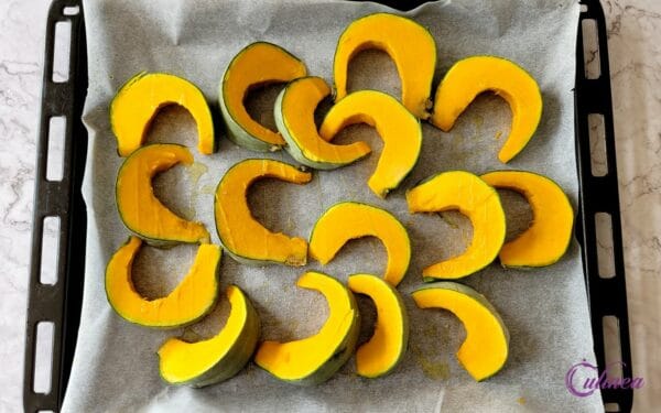 Polenta met geroosterde pompoen en balsamico