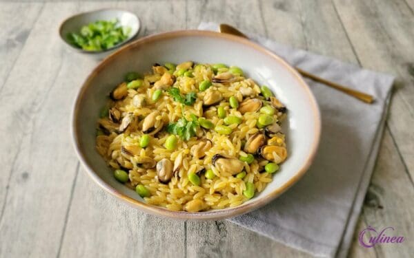 Rode curry orzotto met mosselen