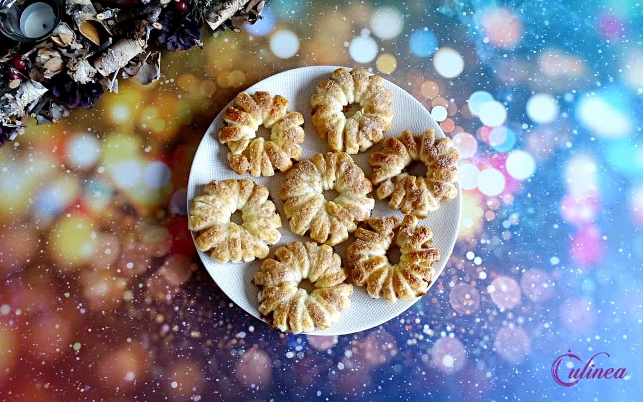 Appelkransjes van bladerdeeg