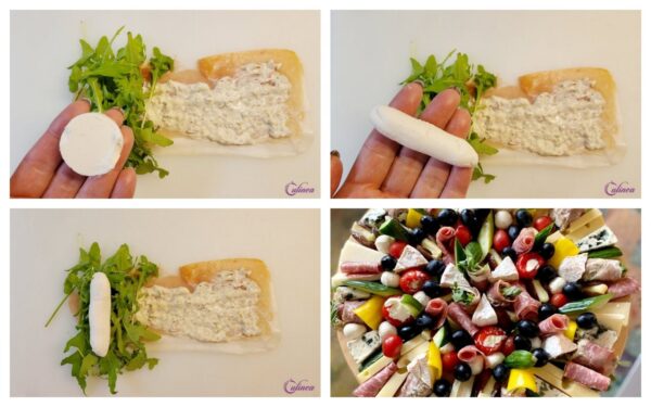 Italiaanse ham en rucola rolletjes