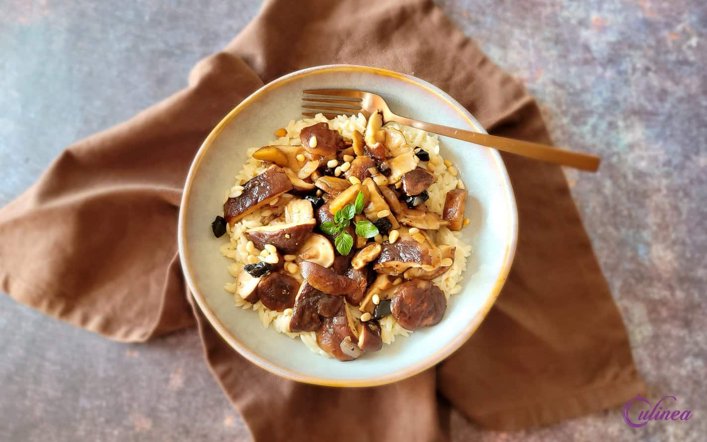 Risotto met shiitake en kastanjes