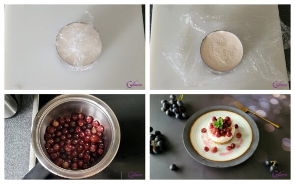 Mini Cheesecake met gestoofde Druiven