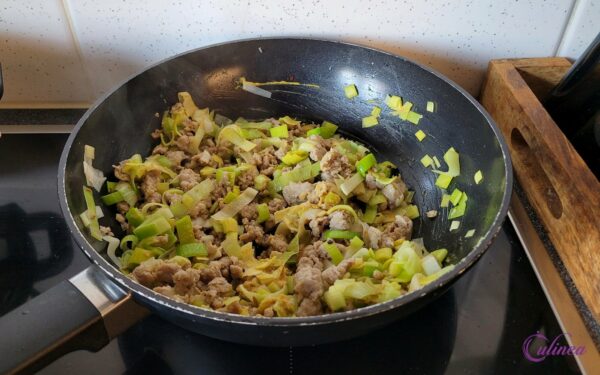 Pasta met Worst en Prei