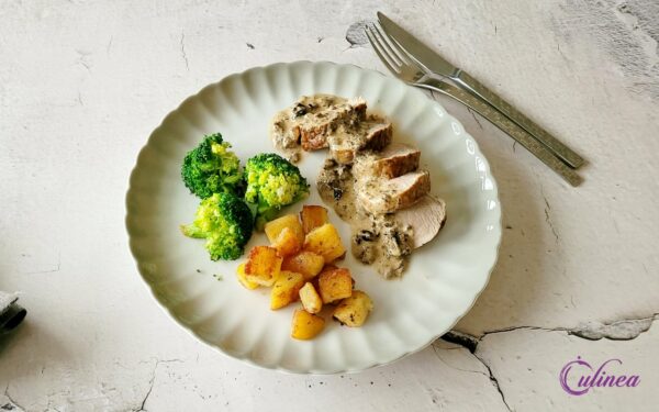 Varkenshaas met truffelroomsaus