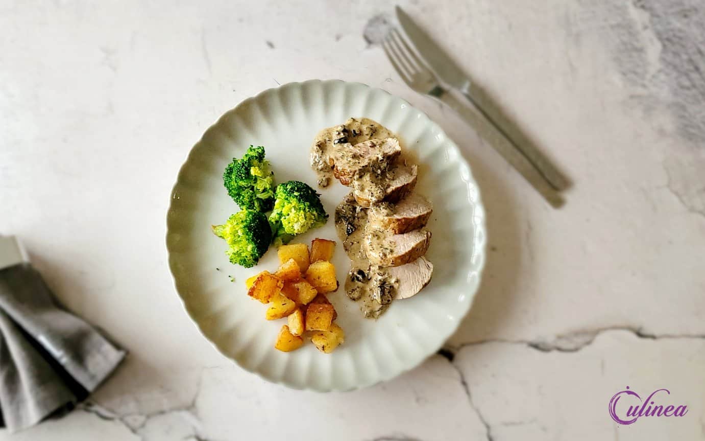 Varkenshaas met truffelroomsaus