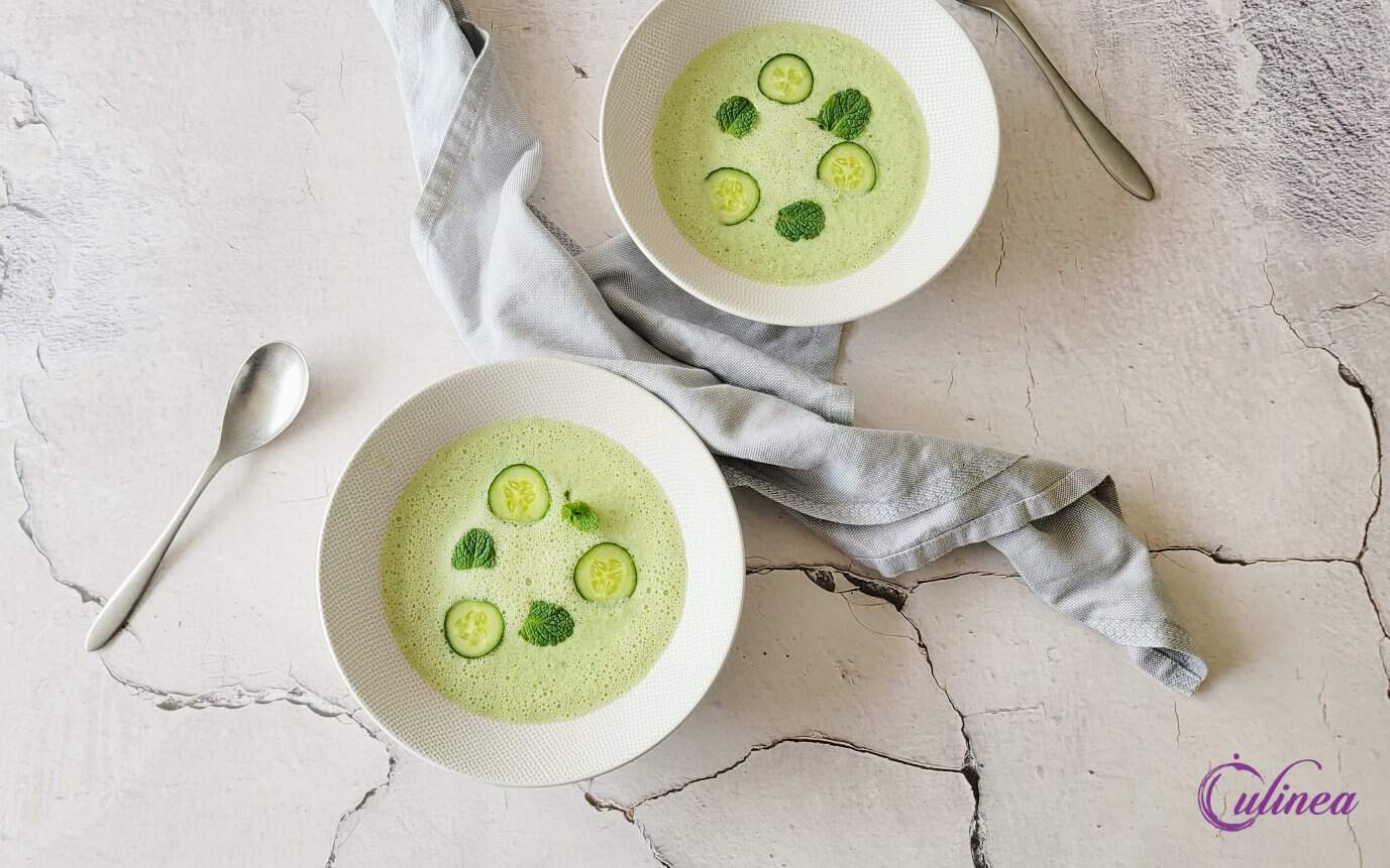 Koude komkommersoep met citroen