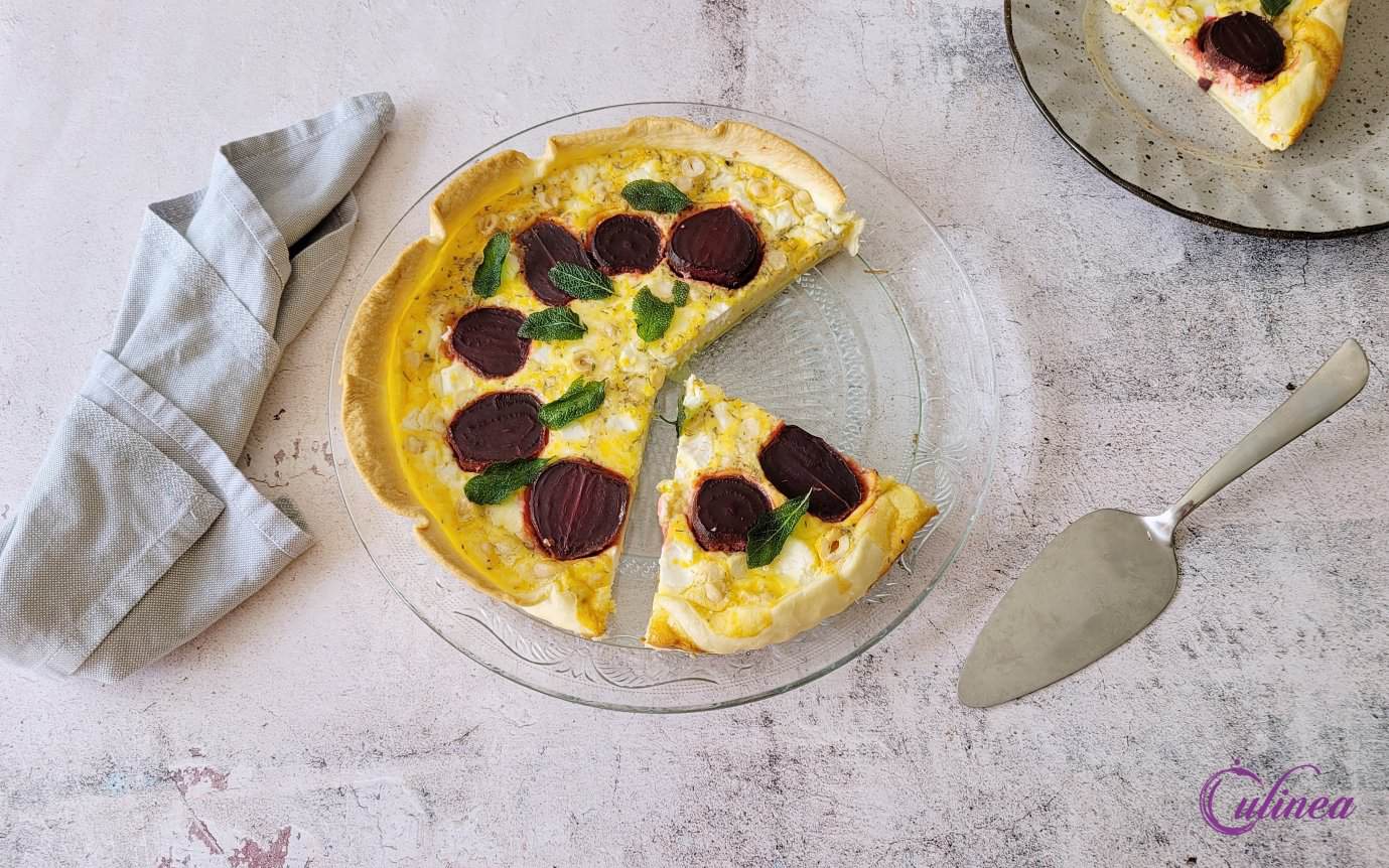 Quiche van rode biet en geitenkaas