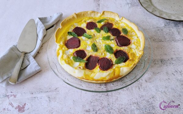 Quiche van rode biet en geitenkaas