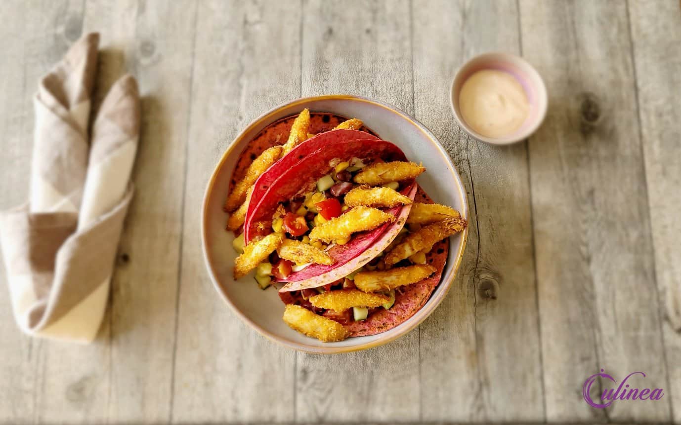 Taco met gefrituurde asperges