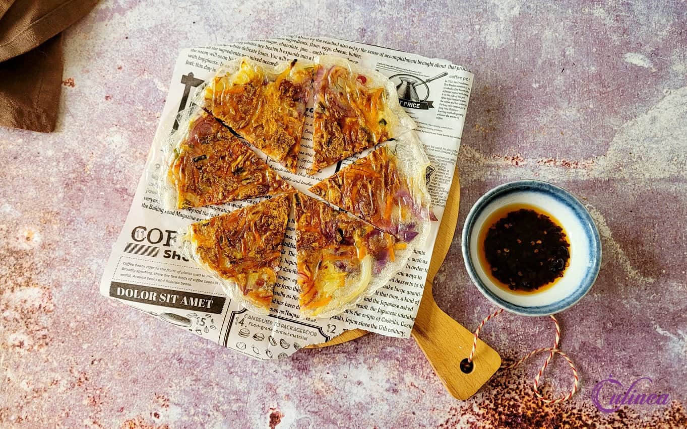 Krokante gevulde rijstpapier pannenkoekjes