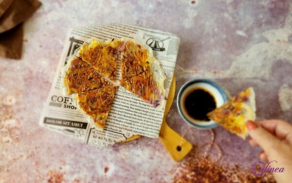 Krokante gevulde rijstpapier pannenkoekjes