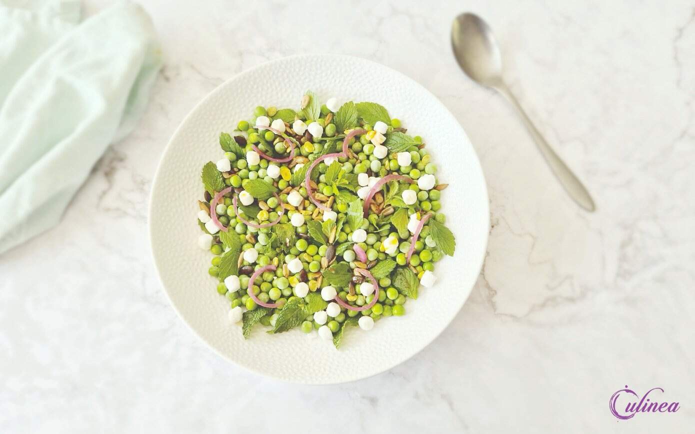 Erwtensalade met geitenkaas