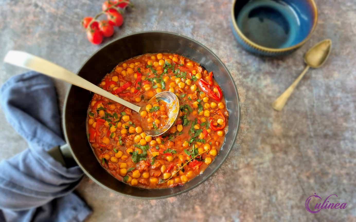 Kikkererwten stoofpot met chorizo