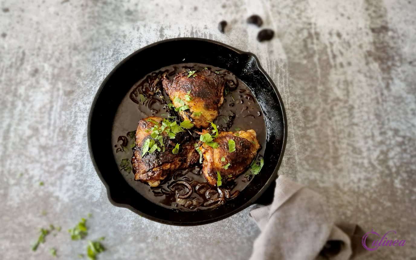 Kip gestoofd in drop bock bier