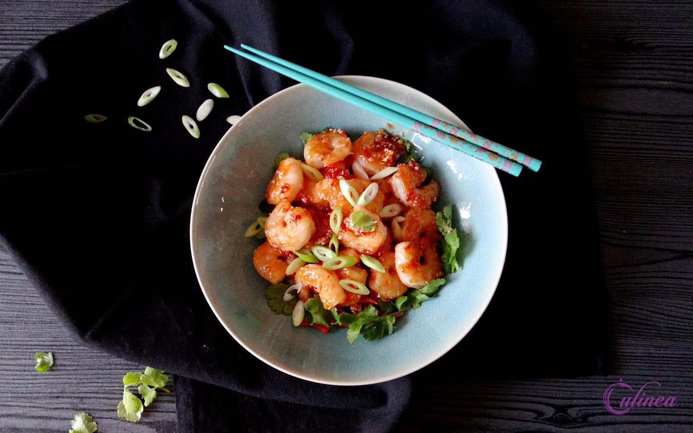 Garnalen met Sesam en Honingsaus