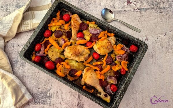 Traybake met kip en chorizo