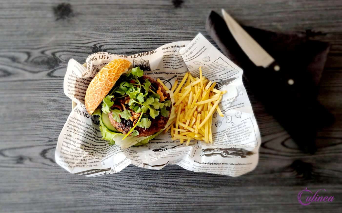 Miso Burger met patat