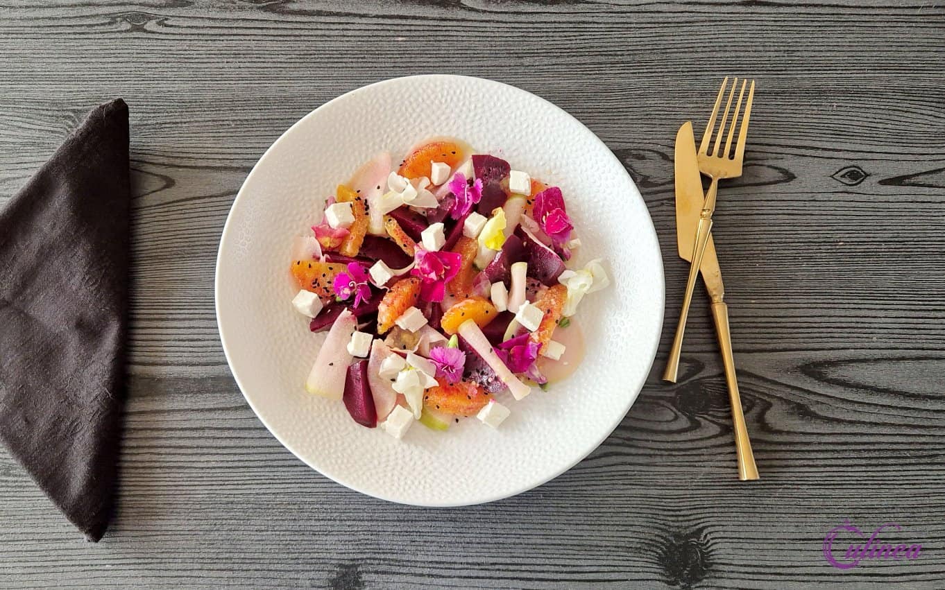 Salade rode biet en red meat radish