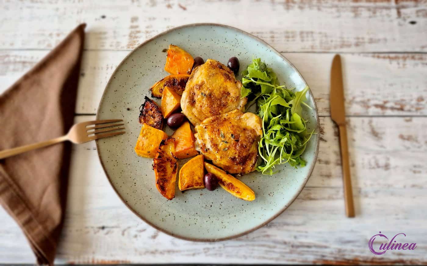 Traybake kip met zoete aardappelen